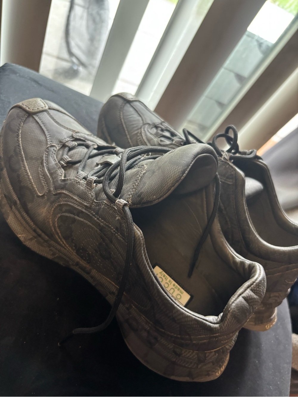 Men's Gucci Athletic Sneakers in Dark Gray - Picture 10 of 16